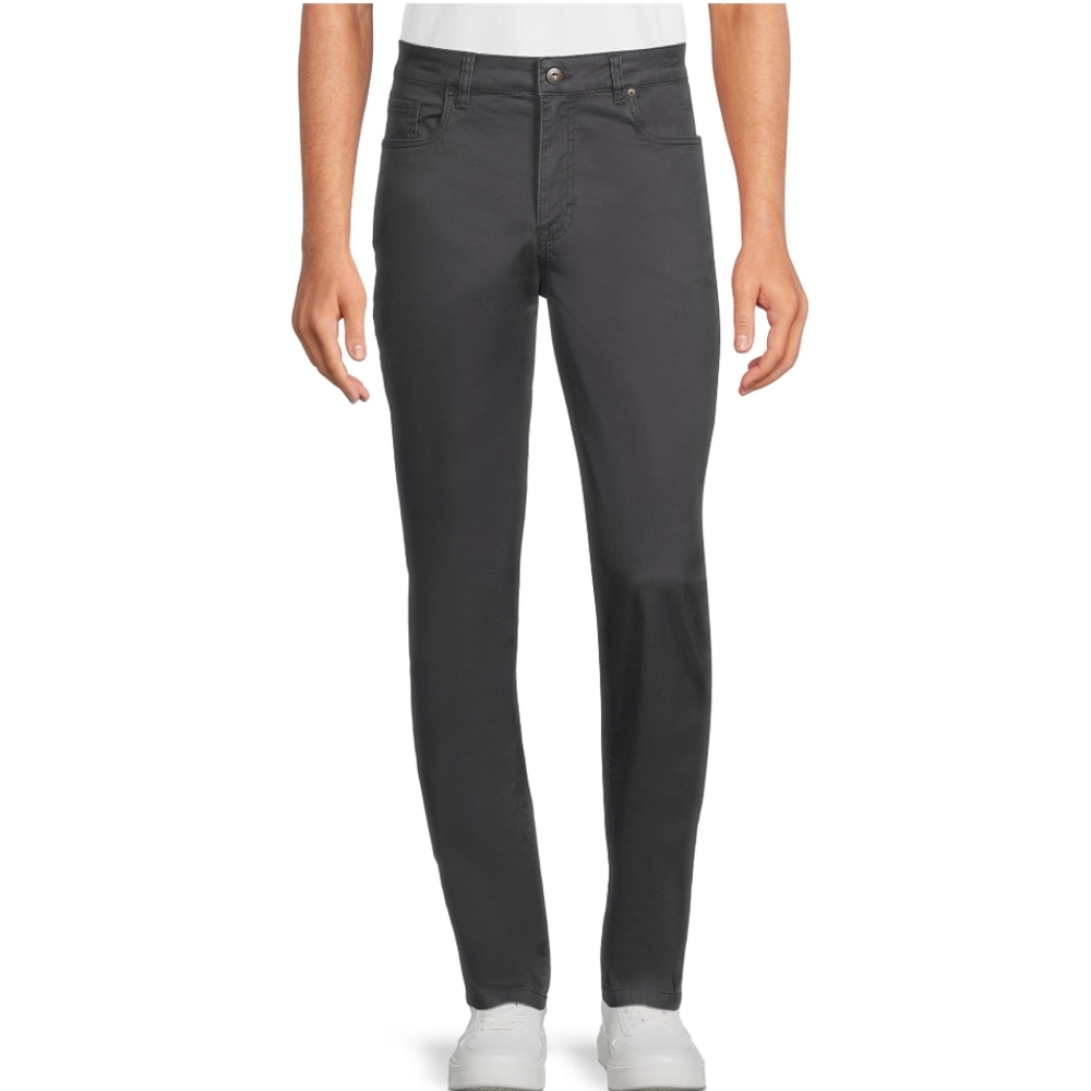 Men’s Relaxed 5 Pocket Prewashed Cotton Pants with Stretch